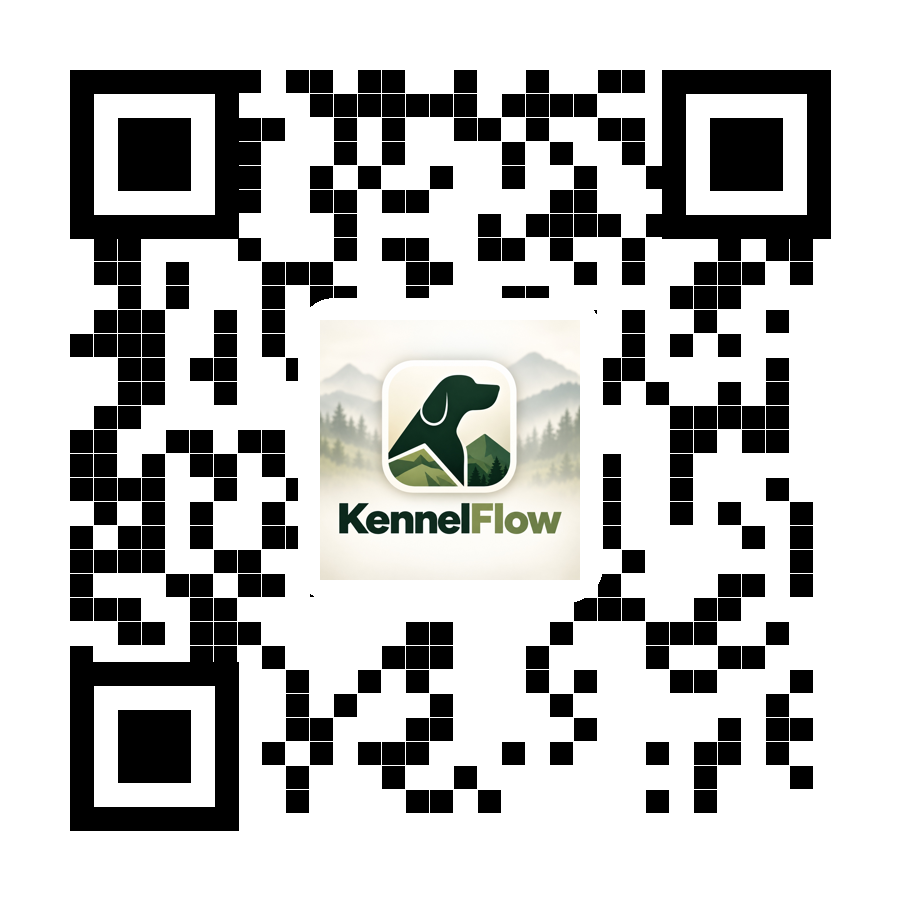 KennelFlow App Store QR code coming soon